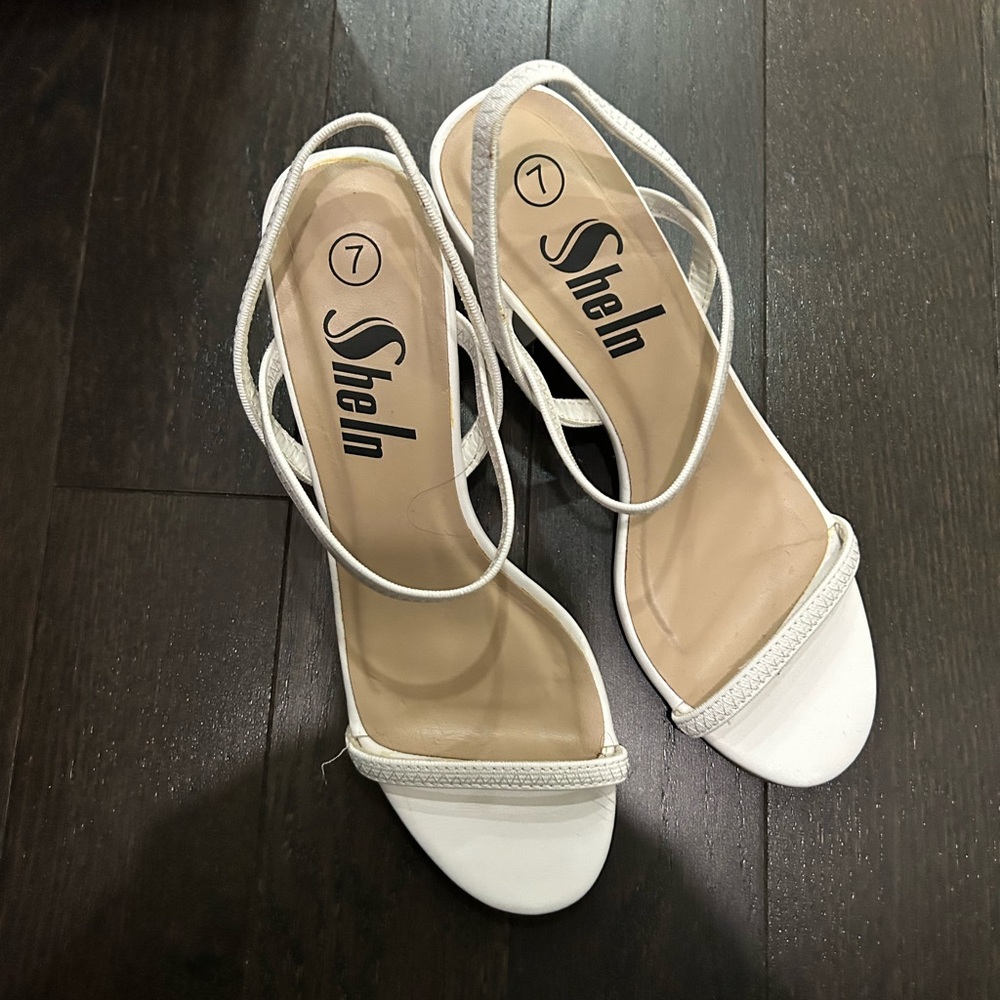 White Modern Sandals with Ankle Strap